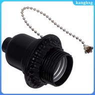 🏠 Black ABS Pull Chain Light Socket for Table Lamps E26 Bulb Holder with Switch