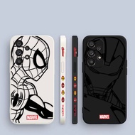 Sketch Line Iron Man Spiderman Side Printed Phone Case For Samsung Galaxy A22 A21 S A20 E A14 A13 A1