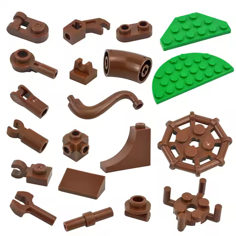 MOC Building Bricks Branches Trunk Plant Tree Parts Assemble Bricks City Bathroom Construction Toys 