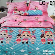 QUEEN FITTED CARTOON BEDSHEET / LOL
