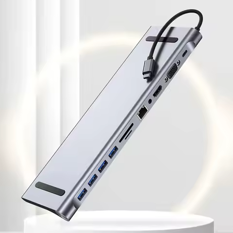 11 in 1 USB C Docking Station 1* USB 3.0 3*USB2.0 USB C Hub Triple Display Multiport Adapter for Del