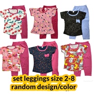 Borong/Wholesale 1dz Set Leggings Baju Budak Perempuan, MIX RANDOM DESIGN, Baju Siang, Baju Jalan Fu