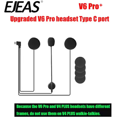 EJEAS V6 PRO+ Motorcycle Intercom InterphoneVnetphone Intercom Accessories Type c Plug Earphone Ster