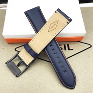 FOSSIL FOSSIL Strap Genuine Leather Dark Blue 22MM Universal Strap Suitable for FS5061FS5237 Watch A