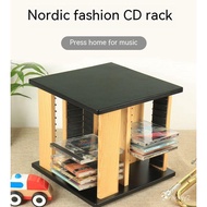 Solid wood CD rack Game Disk Storage Rack classic desktop rotating CD rack CD storage cabinet CD col