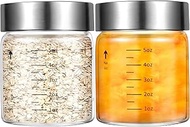 Glass Juice Bottles with Lids, 6 Oz Wide Mouth Glass Water Bottles for Juicing, Protein, Smoothie, M