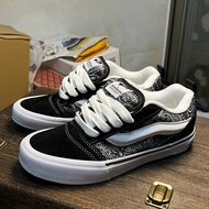 Vans Knu Skool casual sports shoes, short ankle, floral embroidery, cashew nuts.