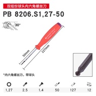 ไขควงหัวกลมหัวเกี่ยวหกเหลี่ยม PB SWISS TOOLS 8206S/8205 ชุดไขควงกลมหัวกลมหกเหลี่ยมสำหรับงานบ้าน อุปก