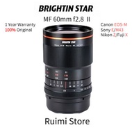 Brightin Star 60mm F2.8 MARK II Full Frame Macro Lens 2:1 Super Magnification MF for E/ Z/EOSM/M43