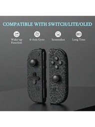 Switch Joycons用於switch/oled/lite Joycon,joy Con控制器支援wake Up和6軸陀螺儀帶子（黑色）