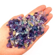 Beautiful 50G Natural Rainbow Fluorite Gravel Rock Chips For Aquarium Home Decoration Accessories Natural Quartz Crystals