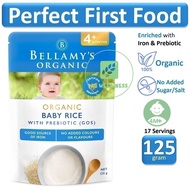 Bellamy's Organic Baby Rice with Prebiotic 125g 4 Months Above First Food Iron GOS Enriched Cereal R