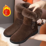 Snow Boots with Real Rabbit Fur & Velvet Lining - Warm Non-Slip Winter Shoes for Kids