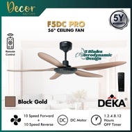 DEKA Fan DEKA F5DC PRO 56 Inch 5 Blades 20 Speed Forward + Reverse DC Motor With Remote Control Ceil