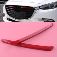 2x Red Front Bumper Grille Grill Cover Trim Fit For Mazda 3 Axela 2017-2018