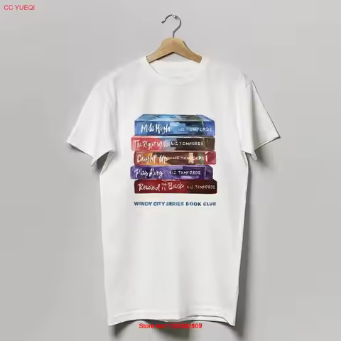 Windy City Series book stack T Shirt 100 cotton tee vintage Washed Breathable Stylish Slightly Casua