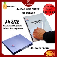 A4 PVC Paper Cover Rigid Sheet A4 Transparent Binding Plastic Cover Transparent Plastik Kulit Buku