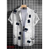 KEMEJA Men's Beach Printed Shirt Short Sleeve Latest Printed Shirt