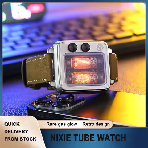 NEONWORKS new BTF nixie tube watch CRT TV retro design UNIQUE IN16 VACCUM ELECTRICAL PUNK CREATION L