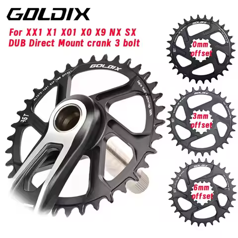 GOLDIX Direct Mount chainring 3 bolt For Sram XX1 X1 X01 X0 X9 NX SX DUB crankset 0mm 3mm 6mm offset
