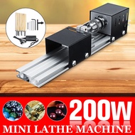 200W Diy Wood Lathe Mini Lathe Beads Machine Woodworking Tool Milling Grinding Polishing Carving Dri