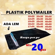 Retail Min 20 pcs Polymailer Plastic Glue 10X20 12X25 15x25 16x20 17x30 20x30 20x40 25x35 25x40 30x4