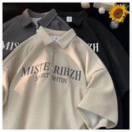 Waffle Shirt Men T Shirt Baju Lelaki Berkolar T-Shirt Sulam Buaya Sleeve Baju Kolar Lelaki Polo Shirt Sport Breathable Short Sleevet T Shirt Lelaki Berkolar