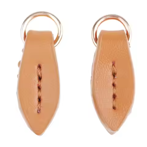 2Pcs Leaf Shaped Leather Zip Tags Zipper Pulls Zipper Extension Zip Slider Replacement Fixers Puller