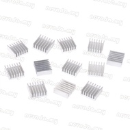 Nevʚ ɞ 12 Pcs Silver Aluminum Radiator Heatsink Heat Sink Cooling Kit 14x14x6mm