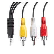 Kabel AV, Kabel Output AV 3.5mm ke RCA untuk TV, Telefon Pintar, MP3, Tablet, Pembesar Suara, Teater