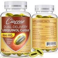 Ubiquinol CoQ10 600 MG Softgels with Omega-3 & Shilajit & PQQ, Advanced Dual-Delivery Coenzyme-Q10, 