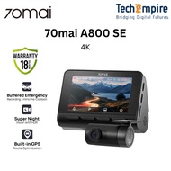 70mai A800SE Dashcam | 4K Resolution | 2 Channel | Built in GPS Night Vision | ADAS | App Control Ty