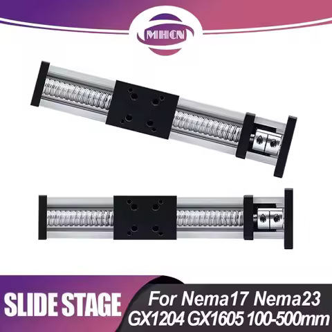 MHCN GX1204 GX1605 Sliding Stage Travel 100-500mm SFU1204 SFU1605 Ball Screw CNC Motion Table For Ne