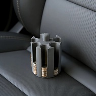 1PC Car Cup Holder Coin Organizer – Cylindrical Storage with 7 Dedicated Slots for US Dollar Coins