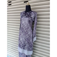 Baju Kurung Pesak Pahang Dark Grey Kelabu Thai Silk Exclusive XS-XXL