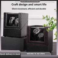 【Singapore spot】Watch Winder Box Electric Watch Storage Box Automatic Winding Luxury Ultra Silent Watch Box PU Leather watch shaker Men Gift Box Set