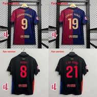 S-4XL เสื้อเจอร์ซีย์ฟุตบอลสำหรับผู้ใหญ่อายุ24 25ปีเสื้อฟุตบอล BarCELonaS 2024 2025 LAMINE YAMAL LEWA