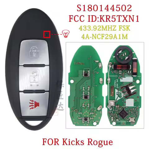 Aftermarket 3 Button Smart Key for Nissan Kicks Rouge 2018-2019 Remote key 433Mhz 4A S180144502 KR5T