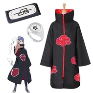 Anime Naruto Akatsuki Cloak Konan Headband Ring Ninja Cape Kids Adults Halloween Cosplay Costume