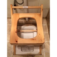 Semua Kayu Pepejal Ringan Mudah Alih Lipat Wanita Hamil Kerusi Commode Commode Bangku Tandas Bangku 