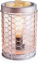 CANDLE WARMERS ETC. Edison Style Illumination Fragrance Warmer- Light-Up Warmer for Warming Scented Candle Wax Melts and Tarts or Essential Oils to Freshen Room, Chicken Wire