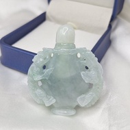 天空藍 藍水 手工雕 鼻煙壺 鏤空 擺件 | 天然緬甸玉A貨翡翠