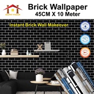 45cm x 10m Brick Wallpaper Kertas Dinding Bata Wall Sticker Wallpaper Dinding Ruang Tamu Wallpaper D