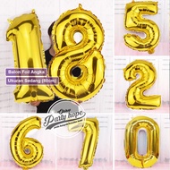 Jumbo Gold Number Balloon 80 Cm / Large Number Foil Balloon / jumbo number balloon / gold number bal