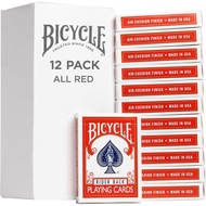 Bicycle Playing Cards, All Red, Poker Size, 12 Pack