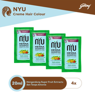 NYU Henna Shampoo Hair Color Burgundy isi 4 x 20ml- NYU Sampo Henna Pewarna Rambut