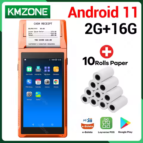 Android 11 POS PDA Loyverse System Bulit-in 58mm Receipt Printer Bluetooth Wifi Handheld Terminal To