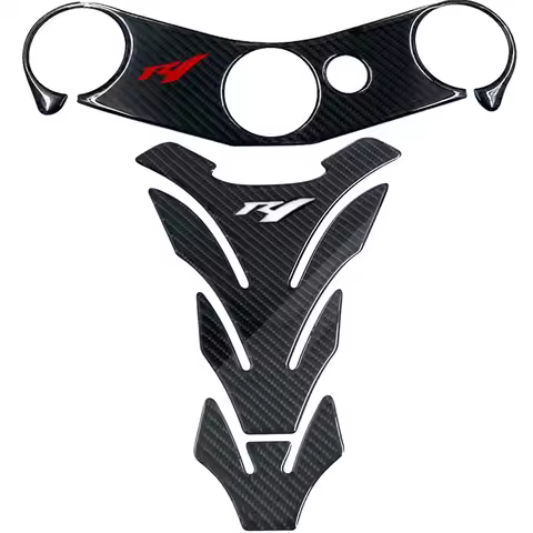 3D Motorcycle Fuel Tank Cap Sticker Pad Protector Upper Clamp Decal For Yamaha YZF-R1 R1 2002 2003 2