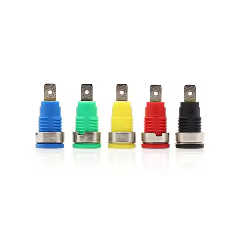 10PCS Banana receptacle 4mm copper nickel plated sheath receptacle Banana head 32A high current pane