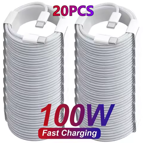 20Pcs 100W PD USB-C to USB C Fast Charger Cable For iPhone 17 Pro Max 16 15 Plus 14 13 12 11 X XS Ty